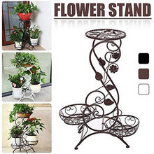 SIDUFHAOPKLL European Wrought Iron Flower Stand Indoor Multi-story Living Room Green Rack Floor-standing Balcony Pot Shel(Black)