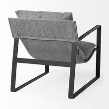 HomeRoots Stone Gray and Black Metal Sling Chair Black