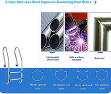 Scpantkend Stainless Steel Pool Ladder, Entry and Exit System for In-Ground Swimming Pools with Full Set Accessories