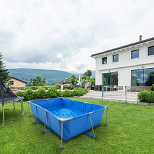 118" L x 79" W x 26" H Blue Rectangular Steel Frame Above Ground Outdoor Backyard Swimming Pool Set Swimming Pools Framed Swimming Pools