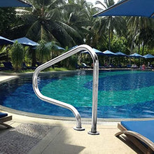 Pool Hand Rail 1 PCS Easy Mount Hand Grab Rail w/Curved Structure Complete Mounting Accessories Stainless Steel Swimming Pool Stair Rail for Inground Pool Entry