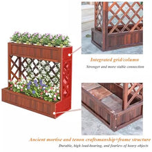 Raised Garden Bed With Trellis, 2-Tier Wooden Planter Box With Legs And Drain Holes Outdoor Elevated Garden Bed For Vegetable Fruit Herb Flower Ideal For Patio Balcony Backyard ( Color : Brown , Size