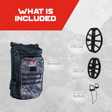 MINELAB Vanquish 560 Pro Pack Bundle, Includes Metal Detector, Two Coils, Wireless Ear Buds, and Backpack