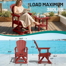 PLUUV Adirondack Swivel Glider Chair, 360° Swivel & Smooth Glide, Red