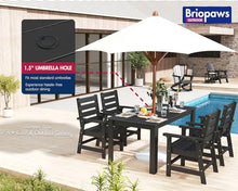 BRIOPAWS Outdoor-Dining-Chairs | Set of 2 | HDPE | Black | Patio Chair with Arms | Modern | All Weather | Oversized & Comfortable | for Deck Backyard Poolside Porch