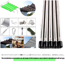 QWEASDF Retractable Sun Shade Canopy Cover Sliding Wave Shade Sail ，for Pergola Patio Deck Yard Gazebo Outdoor ，elescopic Canopy Pergola Cover with Mounting Kit(W3.2*L7m/W10.50*L22.96ft)