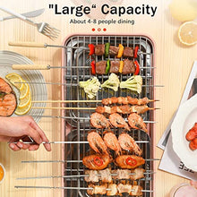 Smokeless Table Grill, Electric BBQ Grill 1500 W for Indoor Outdoor Use, Electric Table Top Griddle, Non-Stick Coating Grill Surface 42.5x20.5 cm, Removable Grease Tray, for Festival Party,Pink