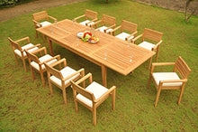 WholesaleTeakFurniture Qty 6 - Montana Stacking Dining Captain Arm Chair - Outdoor Patio Grade-A Teak Wood #WFDCARMT6