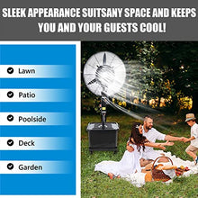 sdneNest Outdoor Misting Fan, 90°Oscillating Fan with Mist, Standing Floor Fans with 3 Wind Modes and 9 Gallon Large Capacity Tank, Outside Restaurant Gym Cooling Fan (Black 71cm/28in)