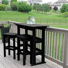 Highwood Lehigh 3pc Bar Height Balcony Set Black