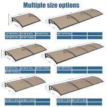 60x120in Window Door Awning One-Piece Seamless Overhang UV/Rainproof Canopy