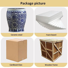 Ceramic Drum Table,Ceramic Drum Stool,Decorative Ceramic Garden Stool, Glazed Hollow Celadon Shoe-Changing Stool Drum Stool, Suitable for Outdoor Garden,
