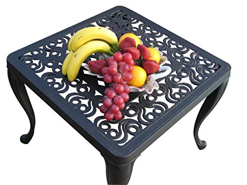 Grand Patio Furniture Perris Collection Cast Aluminum Corner Table for Chaise Lounge, Deep Seating, Side, or End Table