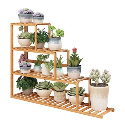ZOCWJK Plant standBalcony Flower Stand, Solid Wood Multi-Level Balcony Floor Stand Indoor Living Room Flower Pot Stand, Saves Space,