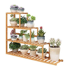 ZOCWJK Plant standBalcony Flower Stand, Solid Wood Multi-Level Balcony Floor Stand Indoor Living Room Flower Pot Stand, Saves Space,