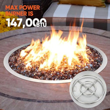 Drop-in Fire Pit Kit 25 Inch Round Fire Pit Burner with Spark Ignition and Propane Hose Kit for Indoor or Outdoor Decorative Fireplace