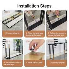 DESALAI Industrial Counter Height bar Table,Rectangle Edge Kitchen Table Solid Wood Bar Top,Dining Coffee Table,Modern High Top with Metal Base,Trestle No stools(Black,160*