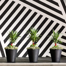 Crescent Garden Madison Planter– Weather-Resistant, Double Walled Indoor/Outdoor Plant Pot with Drain Hole – Large Plastic Plant Pot, 26" W (Caviar Black)