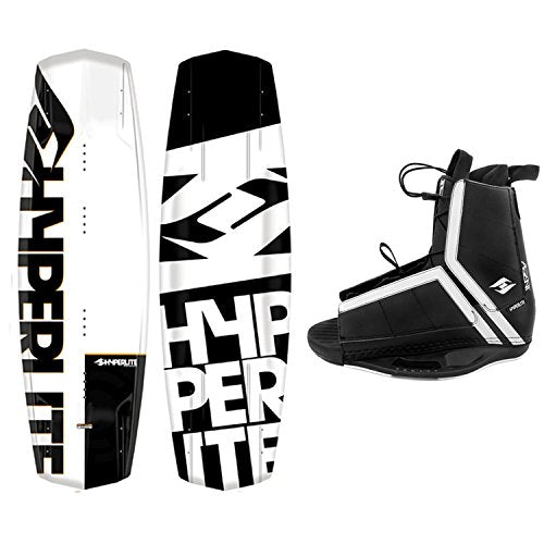 Hyperlite Wakeboard Agent 2021 with Agent Wakeboard Bindings Black, White