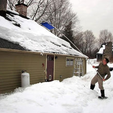 21 ft Wheeled Snow Roof Rake Set Telescopic, Oxford Slide Snow Removal Tool Winter Scraper, Pitched House Roof Shovel Scratch Snow Clearing