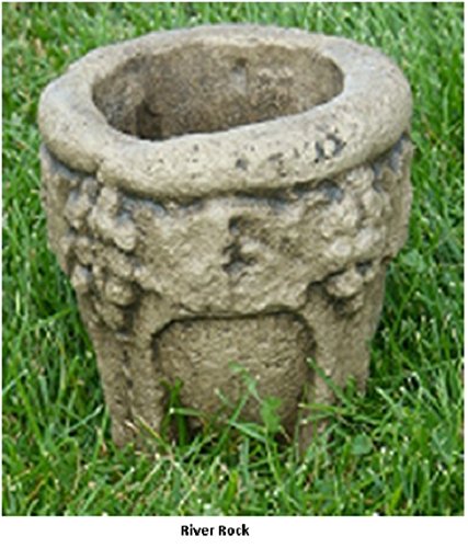 CC Outdoor Living Set of 2 River Rock Finished Outdoor Patio Garden Genoa Urn Planters 30" Ivory