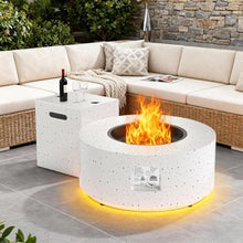 Dineli 30" Round Propane Fire Pit Table Firepit Table for Outside Patio