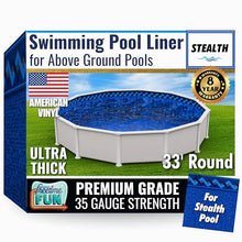 Freetime Fun Permalast Pool Liner | 33 Foot Round | 52 inch Wall Height | 20 MIL Virgin American Liner 8 YR Full Warranty | for Stealth Beaded Style Above Ground Swimming Pools