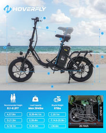 HOVERFLY H3 16" Folding Electric Bike 500W Black