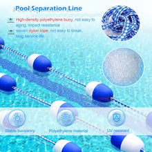 REMYS Swimming Pool Safety Float Line Divider Rope Swimming Pool Safety Floating Buoy Line, Bi Tone Floating Line with 2 Pre Assembled Stainless Hooks, Blue White Floats Rope Kit (Size : 12m/36ft)