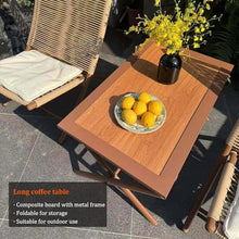 Labasuan Foldable Patio Bistro Set, Outdoor All-Weather Patio Furniture with Cushions & Table, PE Faux Rattan Folding Adirondack Chair for Garden, Balcony & Backyard(3-piece Set)