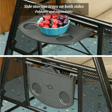 Outdoor Patio Porch Swing with Adjustable Canopy, 2-in-1 Convertible Porch Swings Glider Chair with High-Strength Composite Springs, for Backyard Lawn Garden Park
