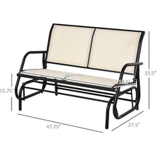 DUYHBAWRS 2-Person Outdoor Glider Bench, Patio Swing Rocking Chair Loveseat for Backyard Garden