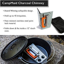 CampMaid Outdoor Cooking Set - Dutch Oven and Tools Set - Charcoal Holder & Cast Iron Grill Accessories - Camping Grill Set - Outdoor Cooking Essentials - Camp Kitchen Equipment - (8 Piece Set)