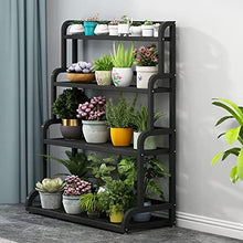 ZOCWJK Indoor Plant Stand Ladder Shelf for Flower Pots, Plant Stands Indoor 4Level Tall Flower Stand Rack,Balcony Outdoor Planter Shelf Display Rack Storage Black,A-60x40x102cm