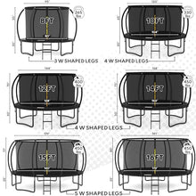 JUMPZYLLA Outdoor Trampoline with Enclosure and Ladder Black & Black