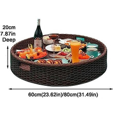 ERoomQ Swimming Pool Floating Tray Table,Water Surface Floating Disc, Multifunction Floating Breakfast Tray, Floating Food Plate for Outdoor Party black-80cm (White 60cm)
