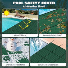 Lynkron Pool Safety Cover for Inground Pools, Heavy-Duty Winter Pool Cover, Rectangle Mesh/Solid Swimming Pool Covers, Triple Stitched for High Strength & UV Protection，Green