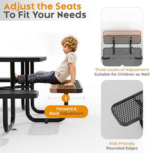 OUTTANS Commercial Metal Picnic Table (Black, 46in Square, Expanded Steel)