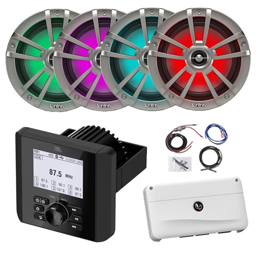 Enrock Marine Bluetooth AM/FM Radio with 4x 6.5" 225W Titanium Speakers & 4-Channel Amplifier