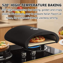 DOJBK 12in Fuel Pizza Oven, Outdoor Portable Oven, Built-in Thermometer, with Pizza Stone, Maximum Temperature Can Reach 520°, for Outdoor Cooking, Home, Party