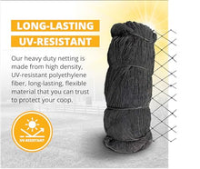 Stromberg's 1" Knotted Game Bird Netting Black - Heavy Duty, UV-Resistant, 85 lb Break Strength, 50' x 100'