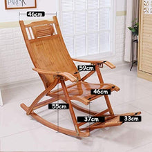 JKSVTF Furniture Rocking Chair, Foldadble Bamboo Rocking Chair Recliner Home Indoor and Outdoor Lounge Chair Balcony Rocking Chair Recliner Lazy Leisure Chair Lunch Break Siesta Pa