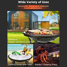 Fire Pit Wood Burning Steel BBQ Grill Firepit Bowl with Mesh Fire Pit Outdoor Fireplace for d Camping Picnic