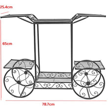 MIIKHI Garden Cart Stand & Flower Pot Plant Holder Display Rack, 6 Tiers, for Home, Garden, Patio