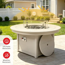 COSTAELM Sol 47" Modern Outdoor 55,000 BTU Patio Backyard Round Propane Fire Pit Table (Rocks Not Included), Sand