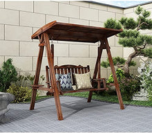 KYTGFH Patio Swing Porch Hang Club Bench Chair,Patio Wooden Chair Swing with Stand Outdoor Lounge Chair Outside Furniture Outdoor Swing Chair Bench