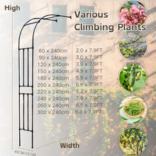 GFSGHZZ Lar Metal Garden Arch Trellis 2.4M - Heavy Du Steel Pera for Climbing Plantswedding Decorwall Mounted Support Epatio & Yard Pathway,Black-240W X 240H Cm