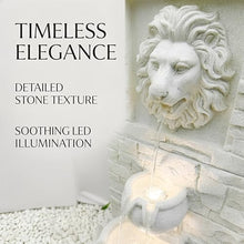 42'' Lion Head Outdoor Water Feature Fountain for Garden with Lights