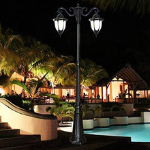 2-Lights Antique Victoria Street Light Retro Ip54 Waterproof Aluminum Metal Pillar Lantern Outdoor Landscape High Pole Post Lighting E27 Courtyard Park Lawn Column Road Post Lamp Individualit ( Heig