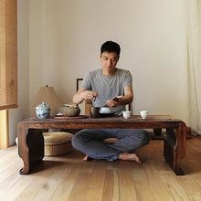 HASMI Living Room Table Chinese Antique Wooden Qin Table Furniture Tea Room Traditional Wooden Floor Table Outdoor Side Table (Size : Table)
